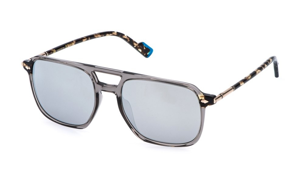 Occhiali da sole Sting SST559V (98ZX) colore grigio trasparente lenti smoke/mirror silver