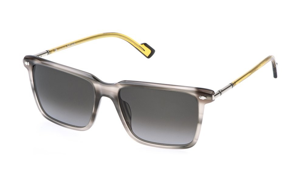 Occhiali da sole Sting SST560 (0AHD) colore fantasia grigio/marrone lenti smoke gradient smoke