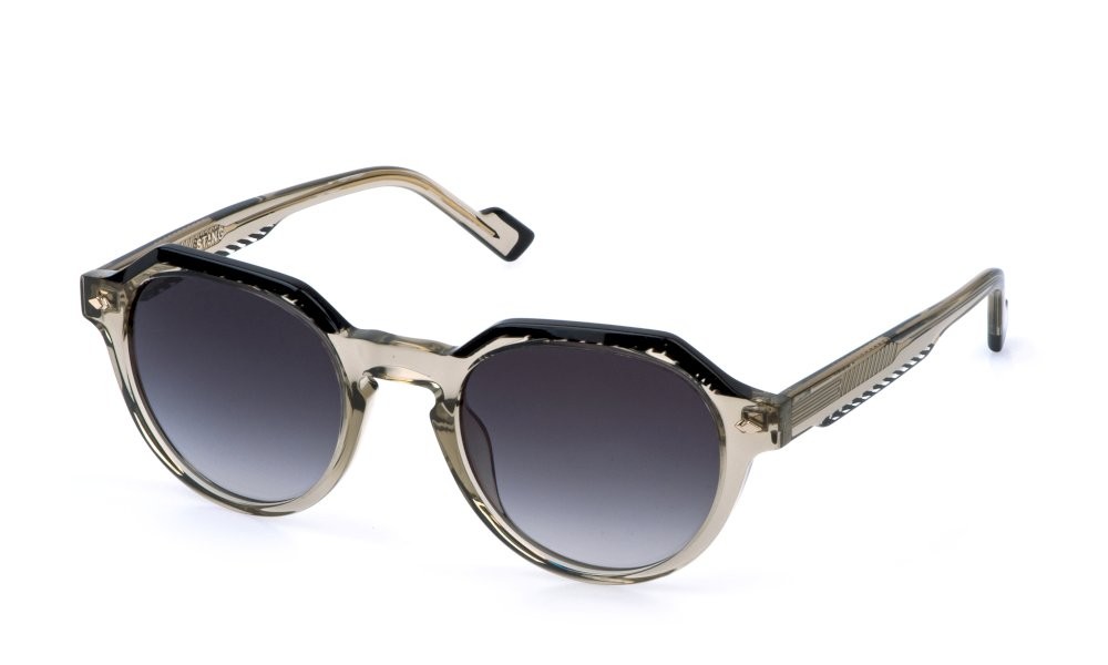 Occhiali da sole Sting SST571V (07HM) colore beige trasparente lucido lenti smoke gradient