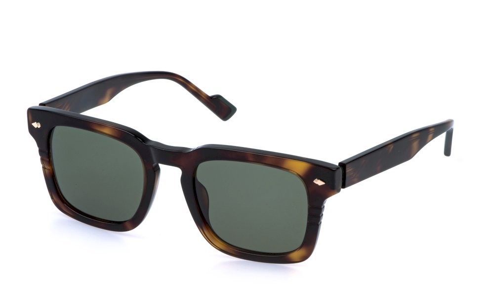 Occhiali da sole Sting SST579 (0790) colore avana scura lucida lenti green