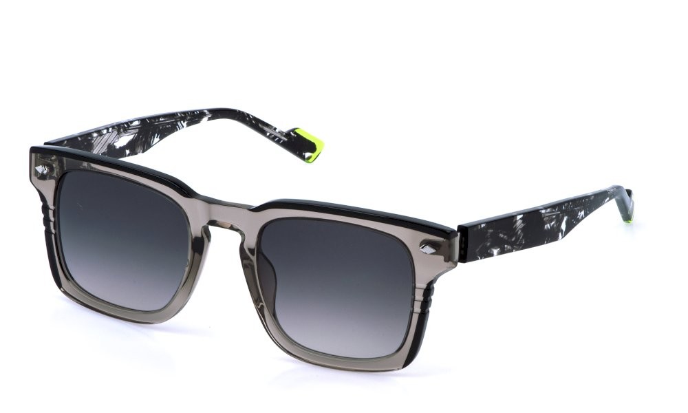 Occhiali da sole Sting SST579V (0913) colore beige trasparente lucido lenti smoke gradient