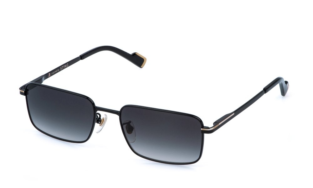 Occhiali da sole Sting SST580 (0304) colore nero lucido c/parti oro rose'lucido lenti smoke gradient