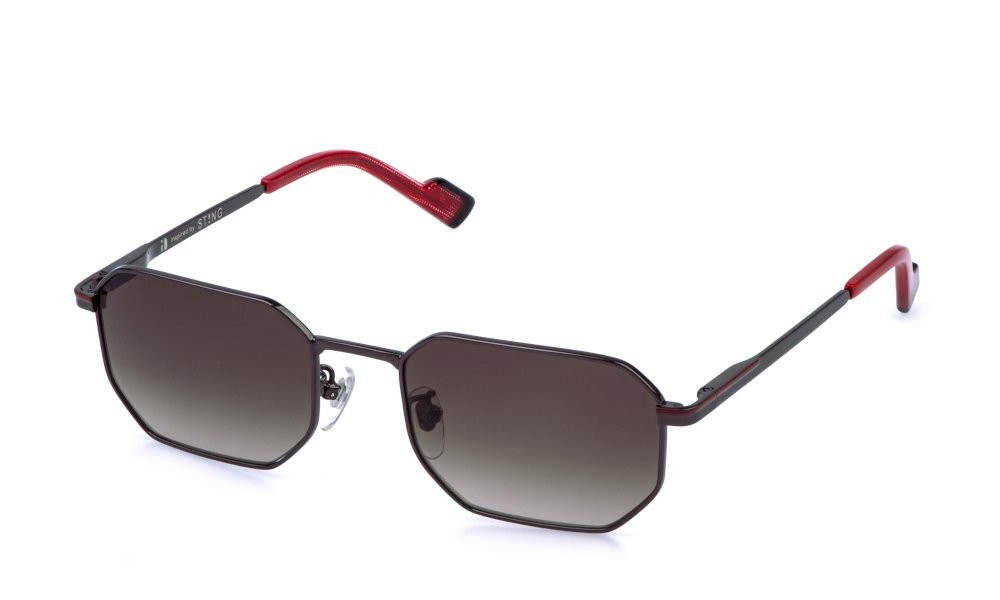 Occhiali da sole Sting SST581 (0593) colore bachelite lucida c/parti colorate lenti brown gradient brown