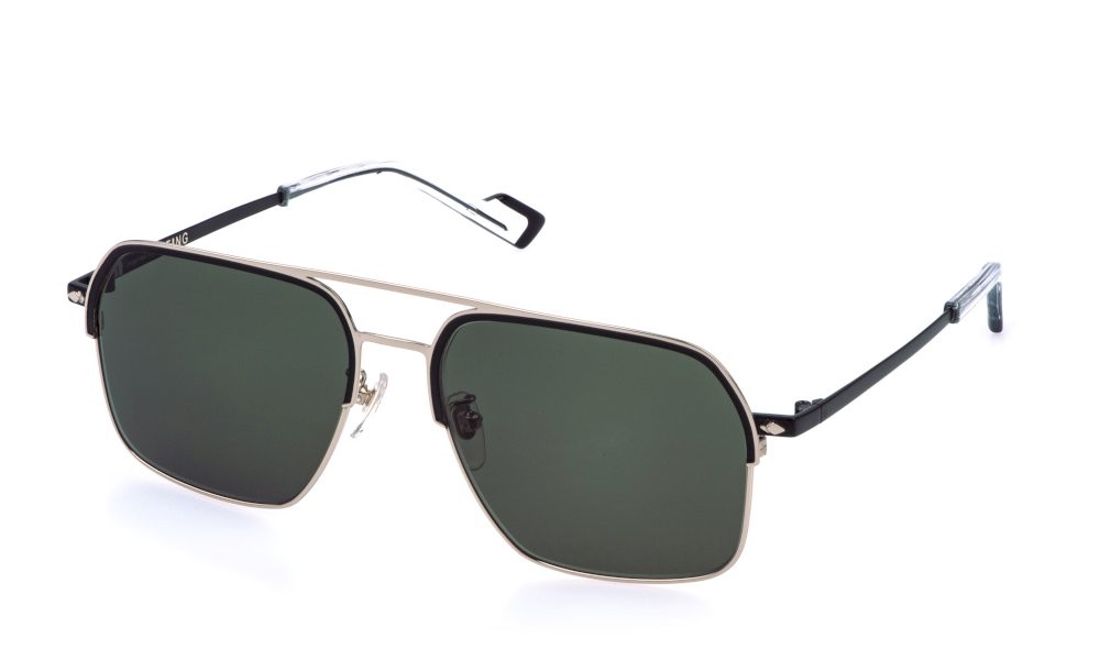 Occhiali da sole Sting SST582 (0302) colore oro rose' lucido c/parti nero semilucido lenti green