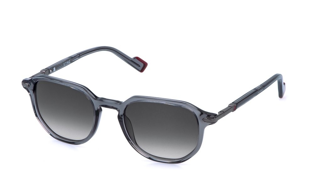 Occhiali da sole Sting SST601 (0868) colore grigio trasparente lenti smoke gradient