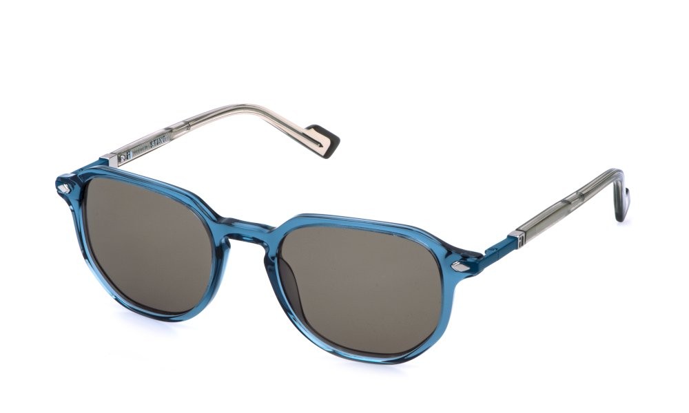 Occhiali da sole Sting SST601 (T31Y) colore blu trasp.lucido lenti brown
