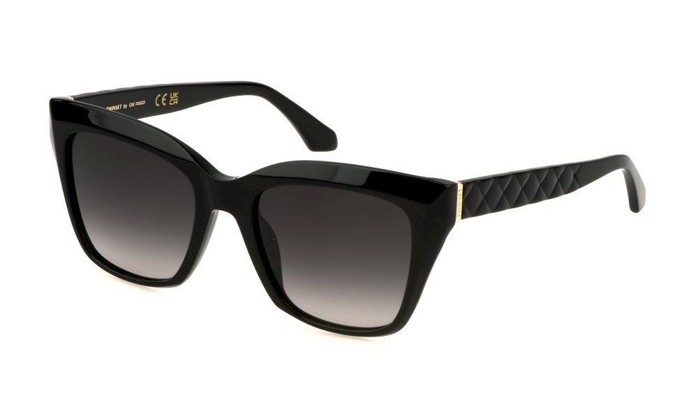 Sunglasses Twinset STW027 (0700) color nero lucido lenses smoke gradient