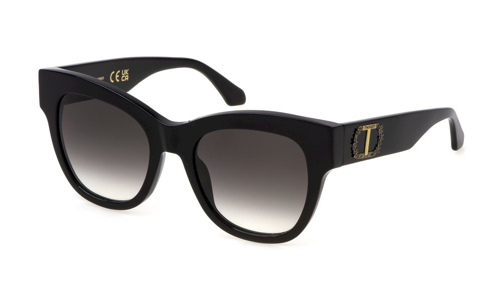 Sunglasses Twinset STW054 (0700) color nero lucido lenses smoke gradient