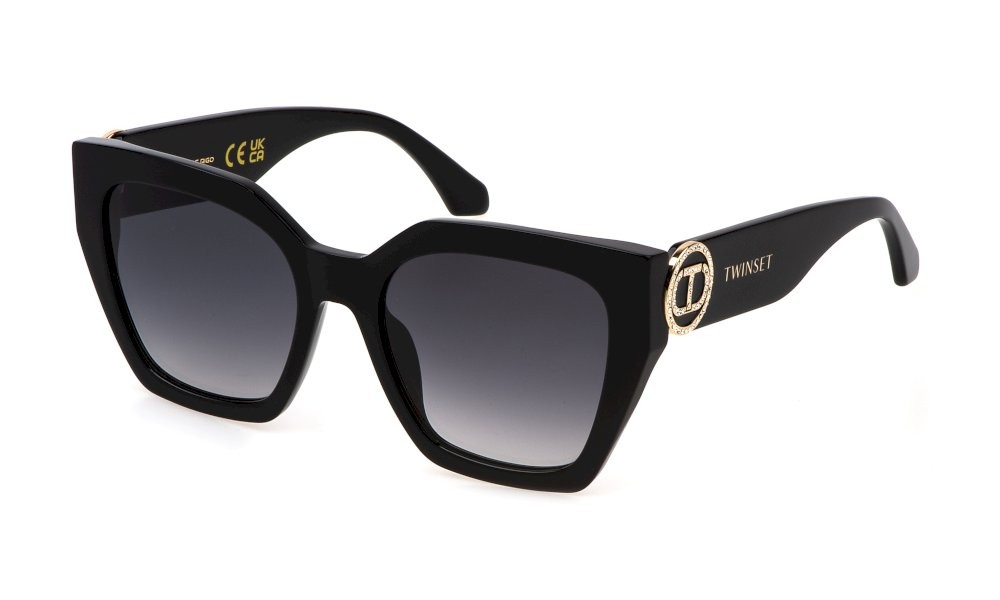 Sunglasses Twinset STW058S (700Y) color nero lucido lenses blue gradient