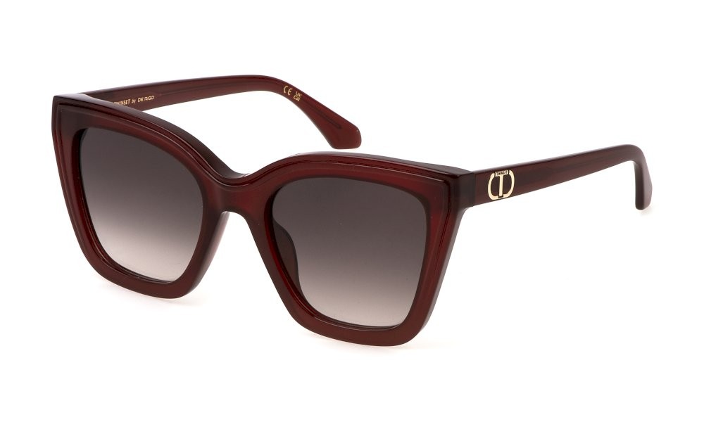 Sunglasses Twinset STW059 (09GR) color rosso opalino lucido lenses brown gradient pink