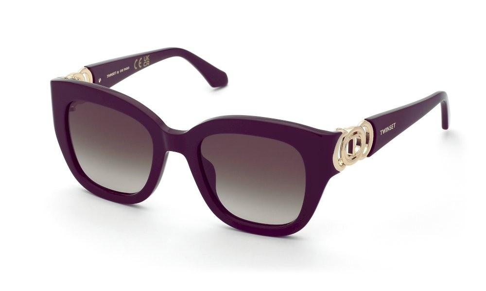 Sunglasses Twinset STW065 (09FD) color prugna pieno lucido lenses brown gradient brown