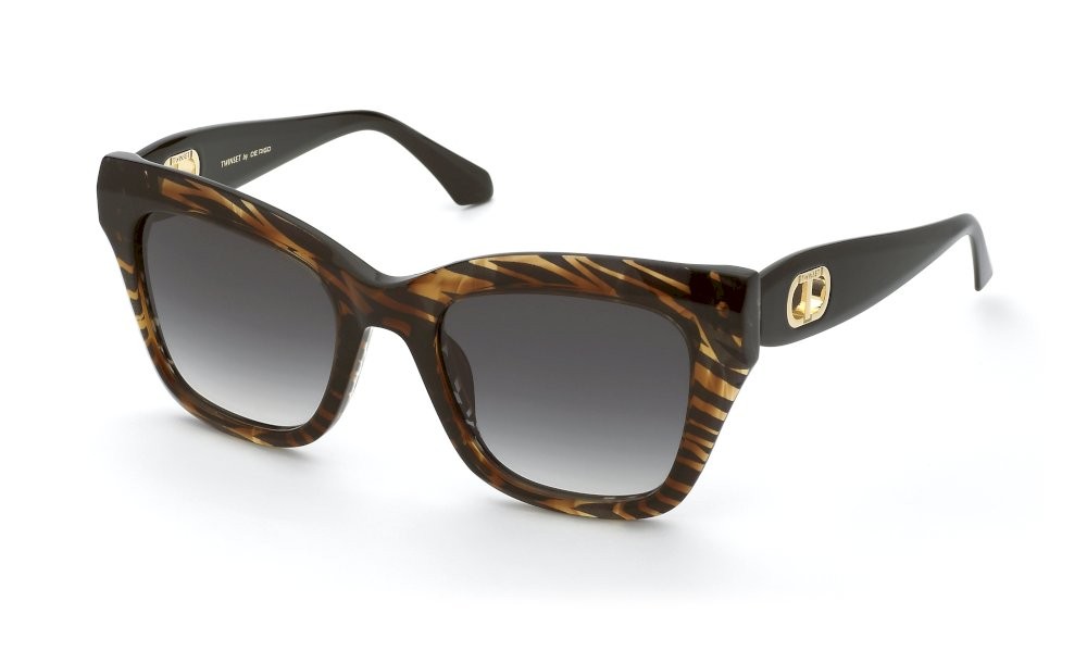Sunglasses Twinset STW067 (0AHH) color fantasia animal lucido lenses smoke gradient