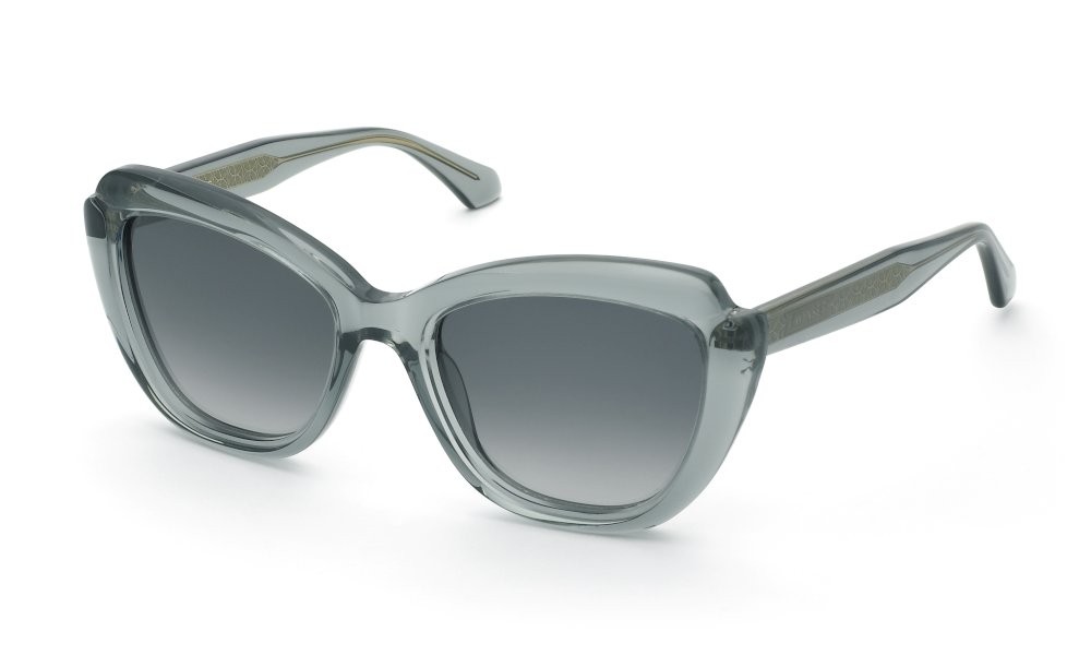 Sunglasses Twinset STW069V (0M40) color verde trasparente lucido lenses smoke gradient