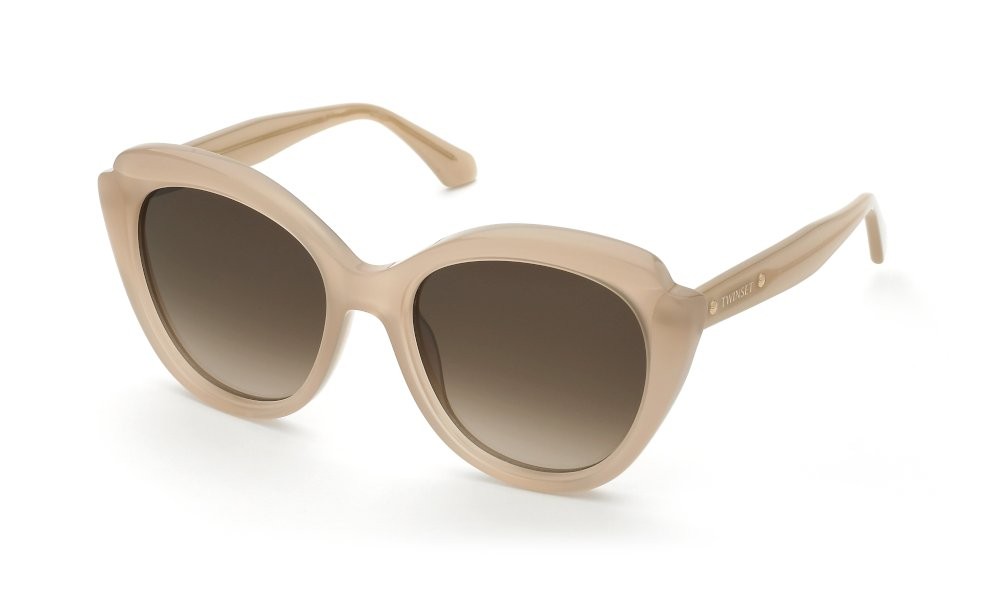 Sunglasses Twinset STW070 (09XA) color beige opalino lucido lenses brown gradient