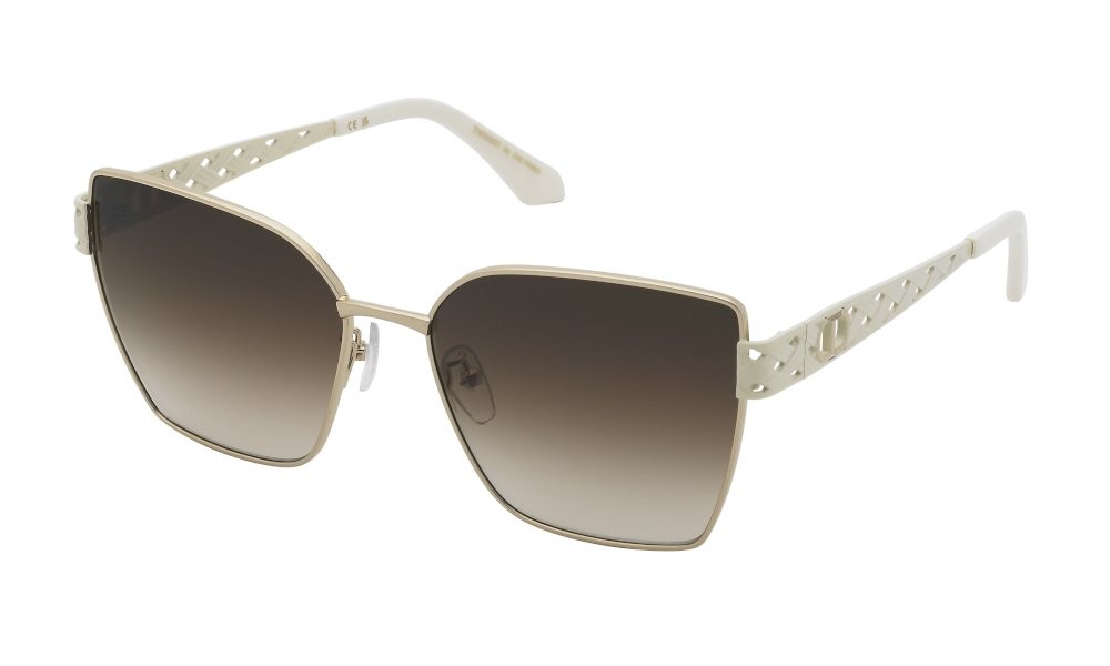 Sunglasses Twinset STW107 (0H32) color oro rose' c/parti avorio lucido lenses brown gradient
