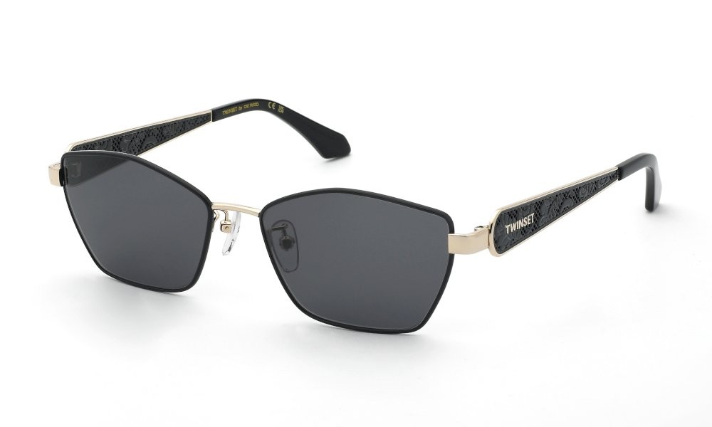 Sunglasses Twinset STW147 (0301) color oro rose' luc.c/parti nero luc lenses smoke
