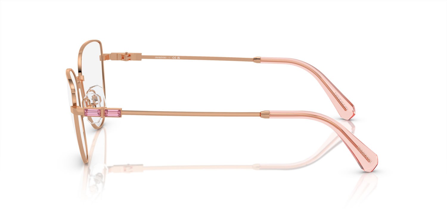 Eyeglasses Swarovski SK 1007 (4014) color oro rose shape cat eye lenses lente demo