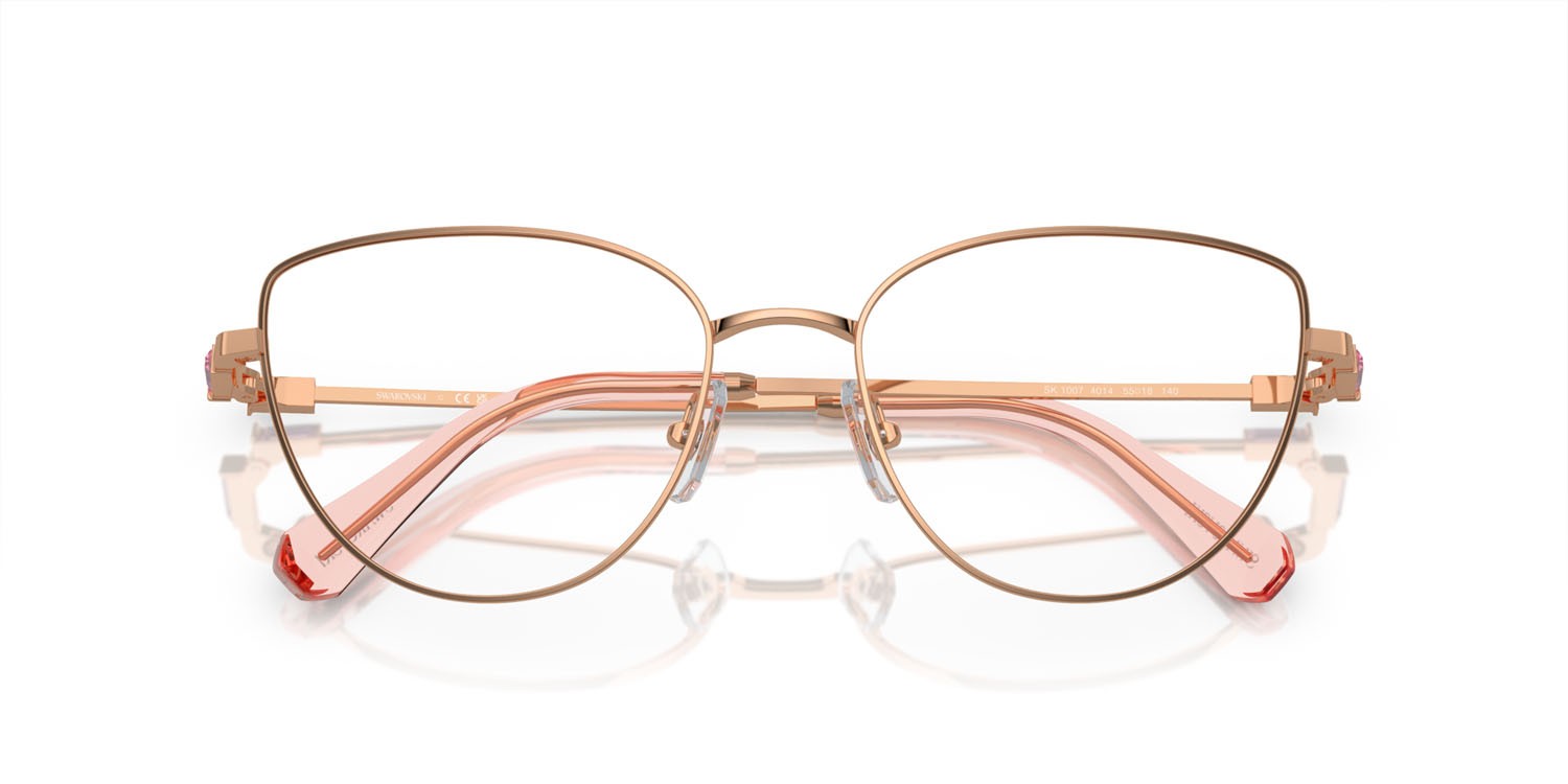 Eyeglasses Swarovski SK 1007 (4014) color oro rose shape cat eye lenses lente demo