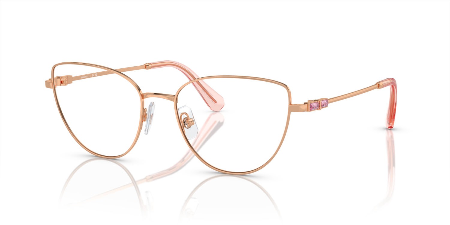 Eyeglasses Swarovski SK 1007 (4014) color oro rose shape cat eye lenses lente demo