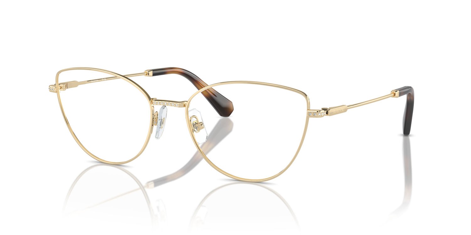 Eyeglasses Swarovski SK 1012 (4013) color oro pallido shape cat eye lenses lente demo