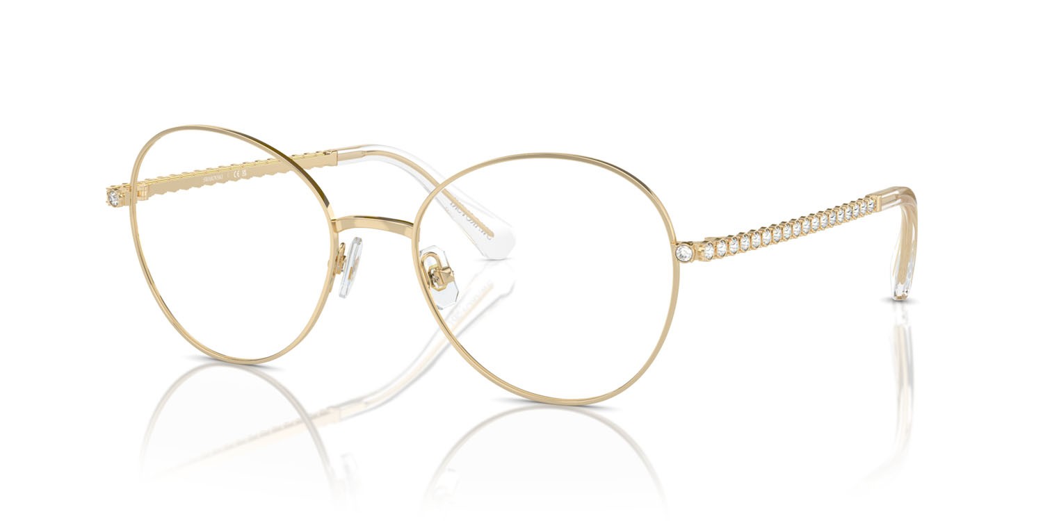 Eyeglasses Swarovski SK 1013 (4013) color oro pallido shape round lenses lente demo