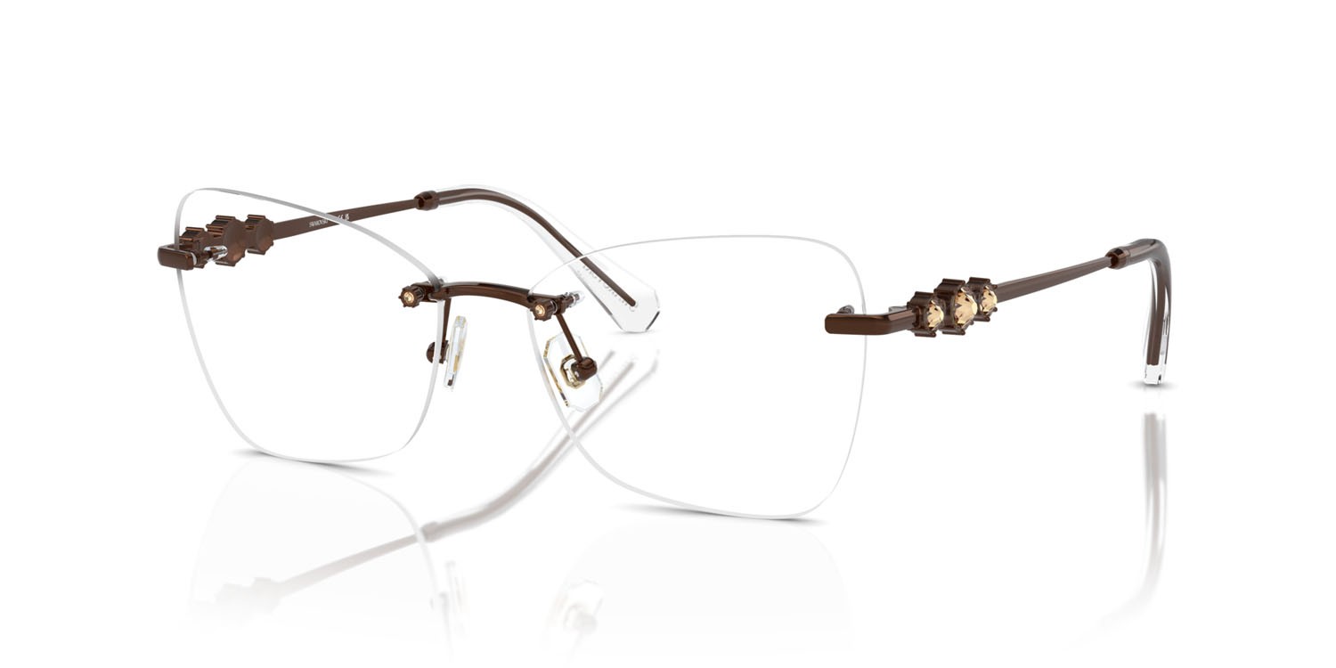 Eyeglasses Swarovski SK 1014 (4002) color marrone chiaro shape butterfly lenses lente demo