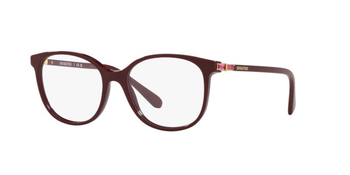 Eyeglasses Swarovski SK 2002 (1008) color borgogna tinta unita shape square lenses lente demo