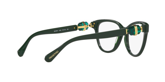 Eyeglasses Swarovski SK 2004 (1026) color verde scuro shape round lenses lente demo