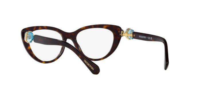 Eyeglasses Swarovski SK 2005 (1002) color havana scuro shape cat eye lenses lente demo
