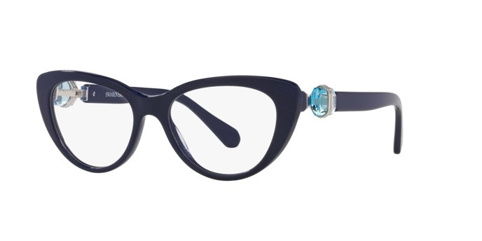 Eyeglasses Swarovski SK 2005 (1004) color blu scuro shape cat eye lenses lente demo