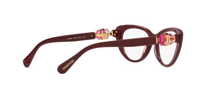 Eyeglasses Swarovski SK 2005 (1008) color vinaccia shape cat eye lenses lente demo
