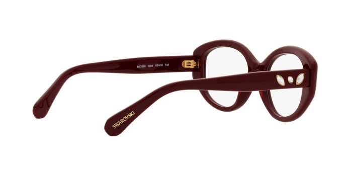 Eyeglasses Swarovski SK 2006 (1008) color rosso borgogna shape irregular lenses lente demo