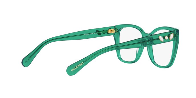 Eyeglasses Swarovski SK 2008 (1029) color verde crystal shape irregular lenses lente demo