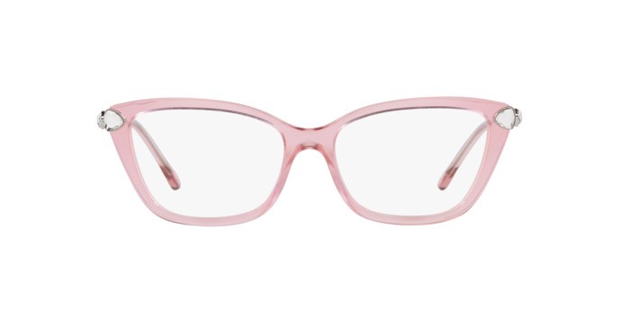 Eyeglasses Swarovski SK 2011 (3001) color rosa trasparente shape cat eye lenses lente demo