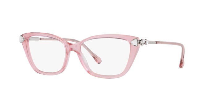 Eyeglasses Swarovski SK 2011 (3001) color rosa trasparente shape cat eye lenses lente demo