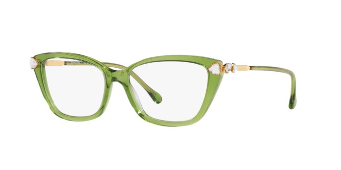 Eyeglasses Swarovski SK 2011 (3002) color trasparent green shape cat eye lenses lente demo