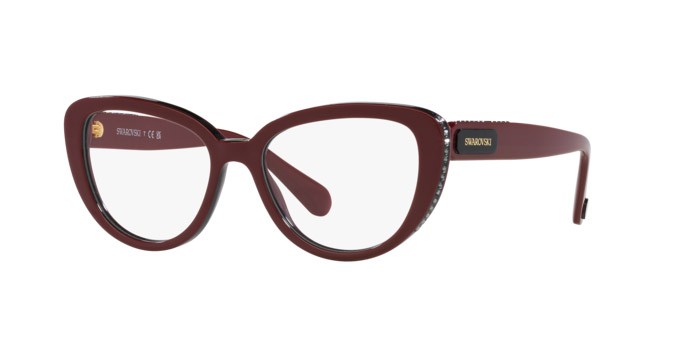 Eyeglasses Swarovski SK 2014 (1019) color vinaccia shape cat eye lenses lente demo