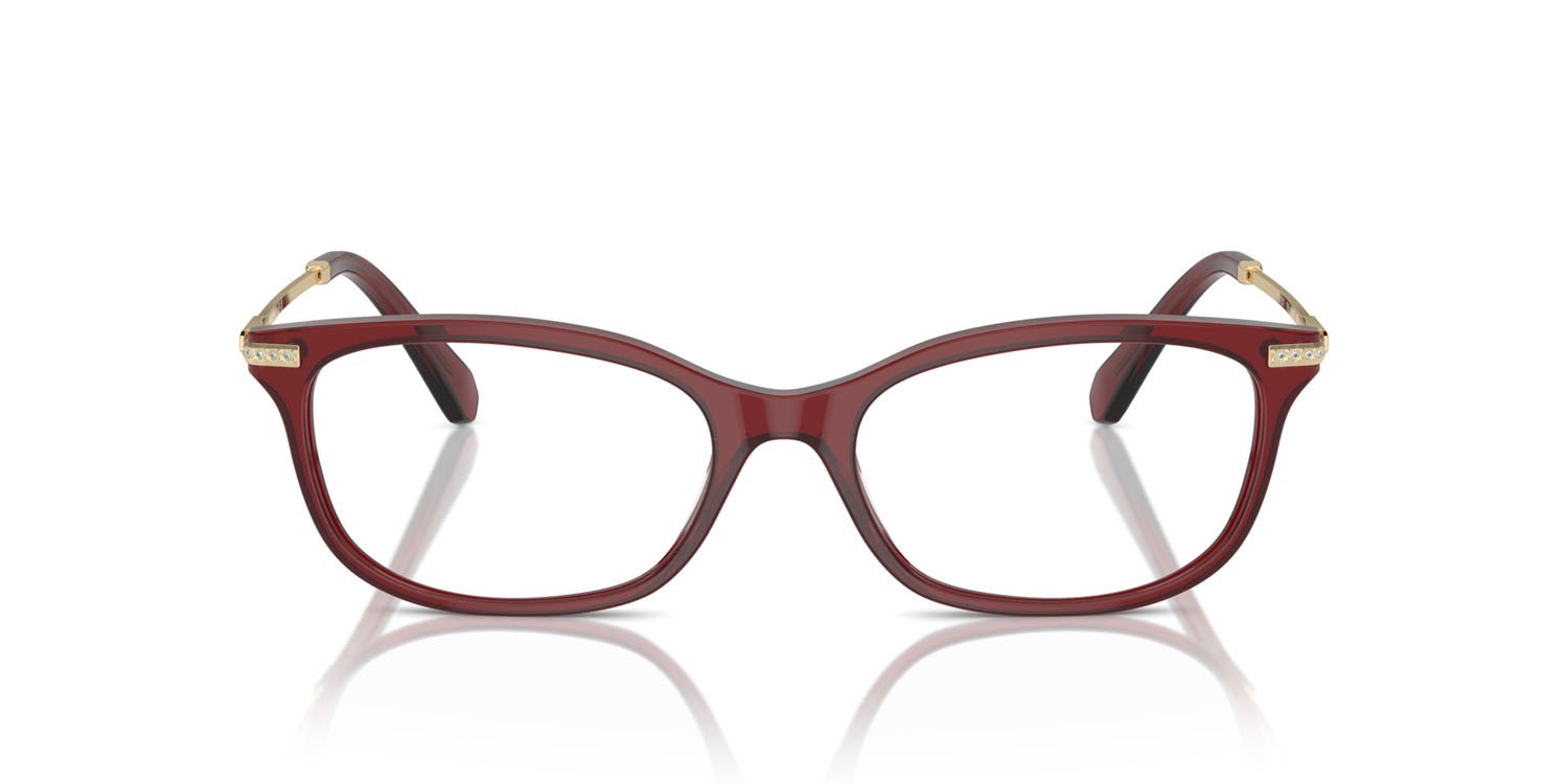 Eyeglasses Swarovski SK 2017 (1055) color borgogna trasparente shape rectangle lenses lente demo