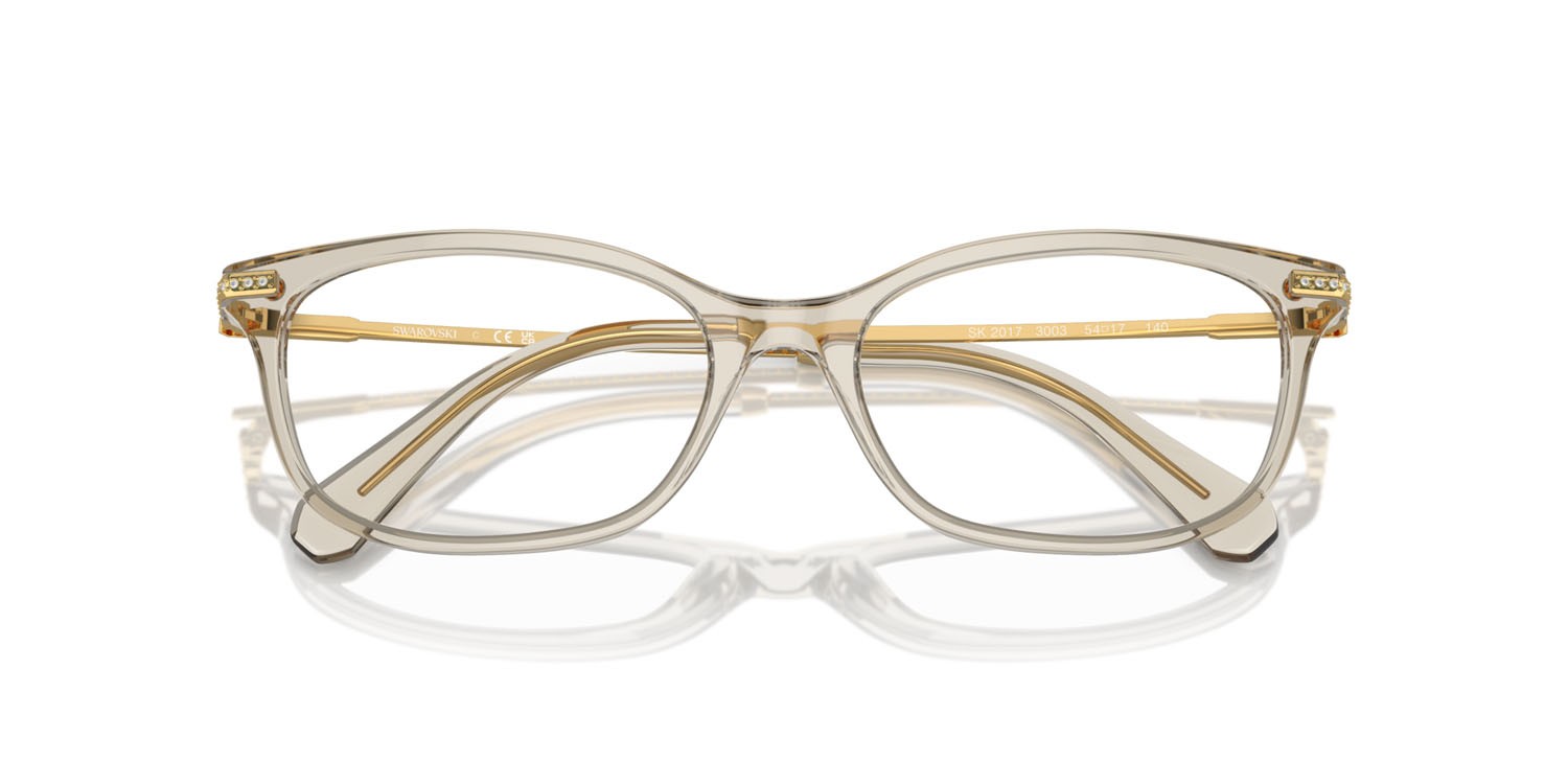 Eyeglasses Swarovski SK 2017 (3003) color beige trasparente shape rectangle lenses lente demo