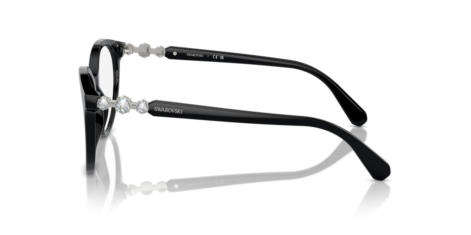 Eyeglasses Swarovski SK 2019 (1001) color nero shape round lenses lente demo