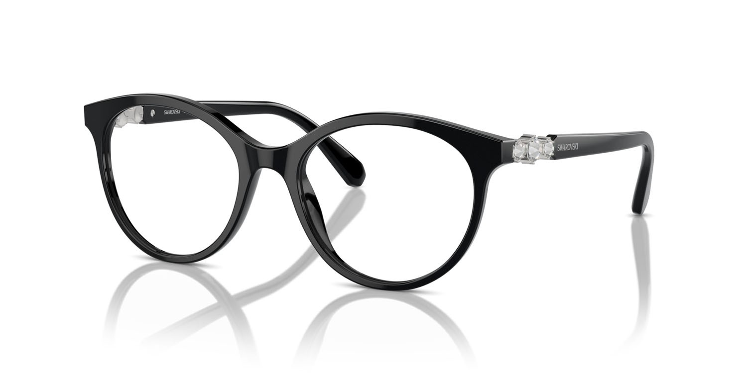 Eyeglasses Swarovski SK 2019 (1001) color nero shape round lenses lente demo