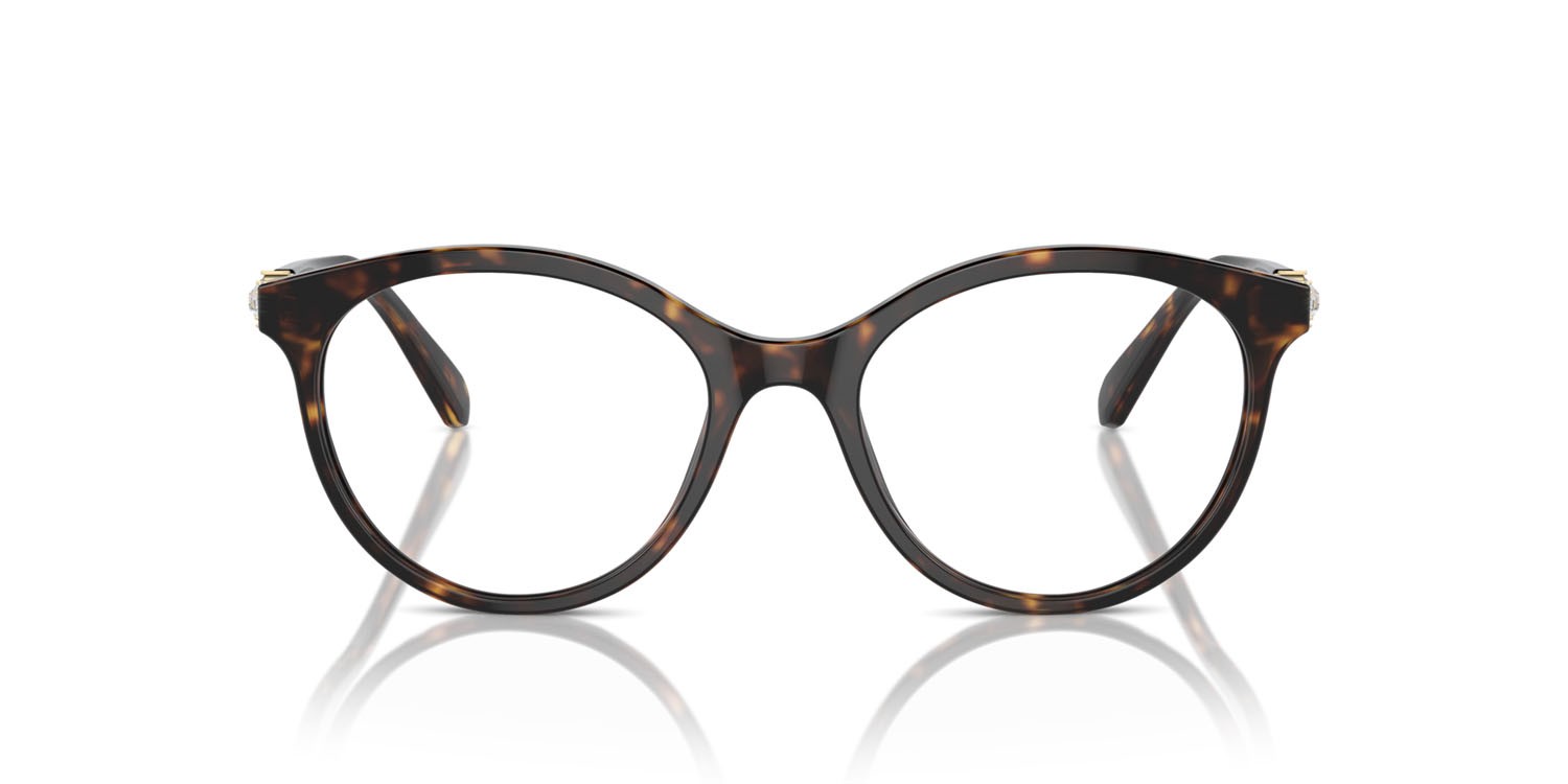Eyeglasses Swarovski SK 2019 (1002) color havana scuro shape round lenses lente demo
