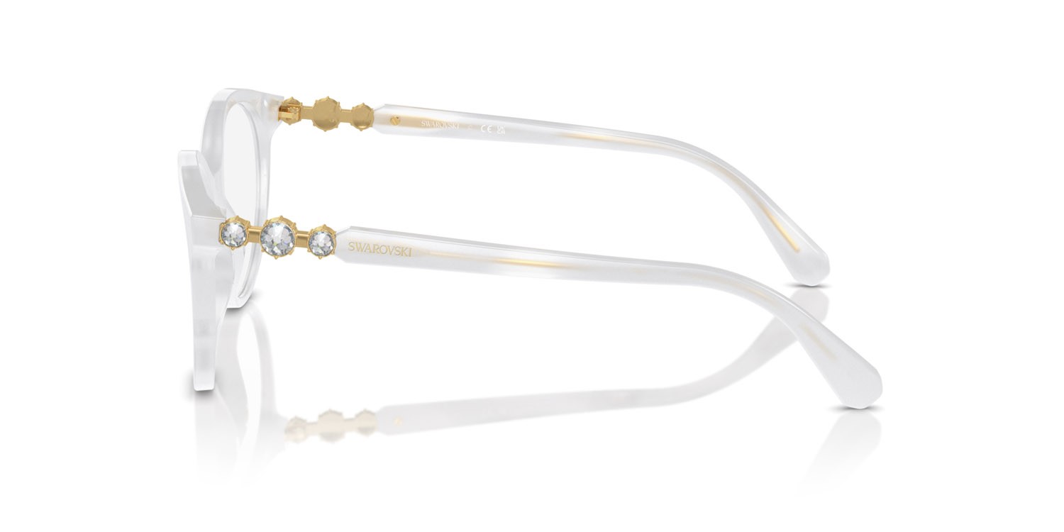 Eyeglasses Swarovski SK 2019 (1042) color bianco opalino shape round lenses lente demo
