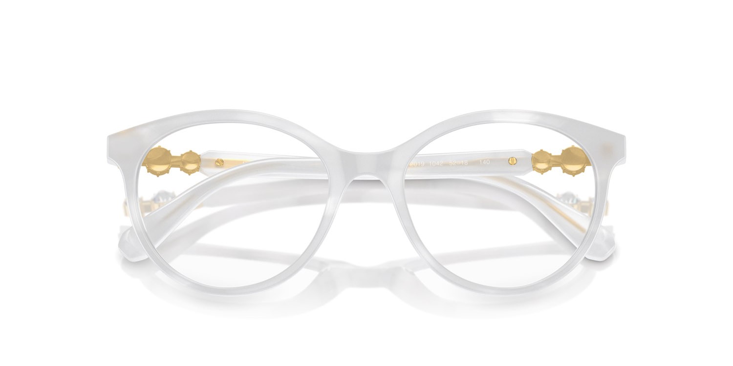 Eyeglasses Swarovski SK 2019 (1042) color bianco opalino shape round lenses lente demo