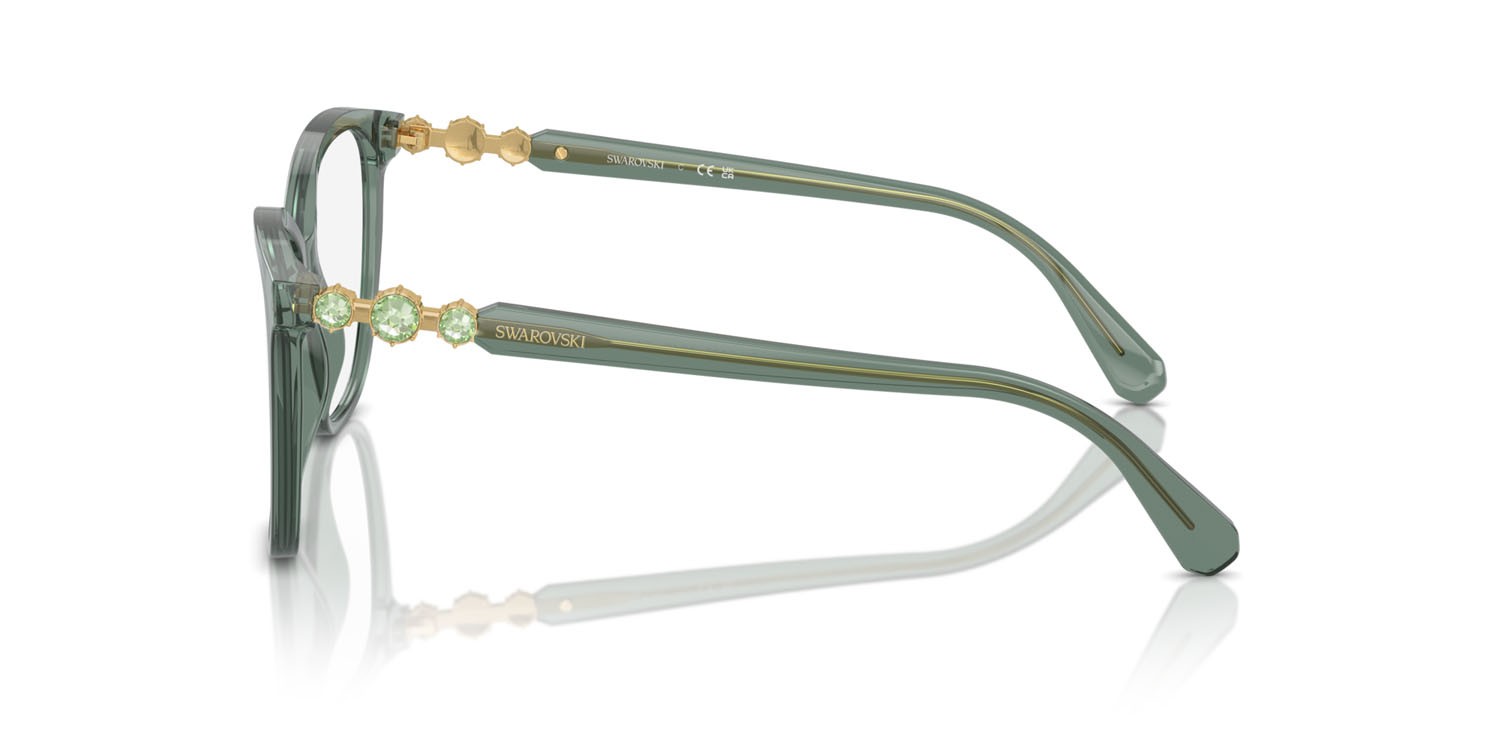 Eyeglasses Swarovski SK 2020 (1043) color verde trasparente shape square lenses lente demo