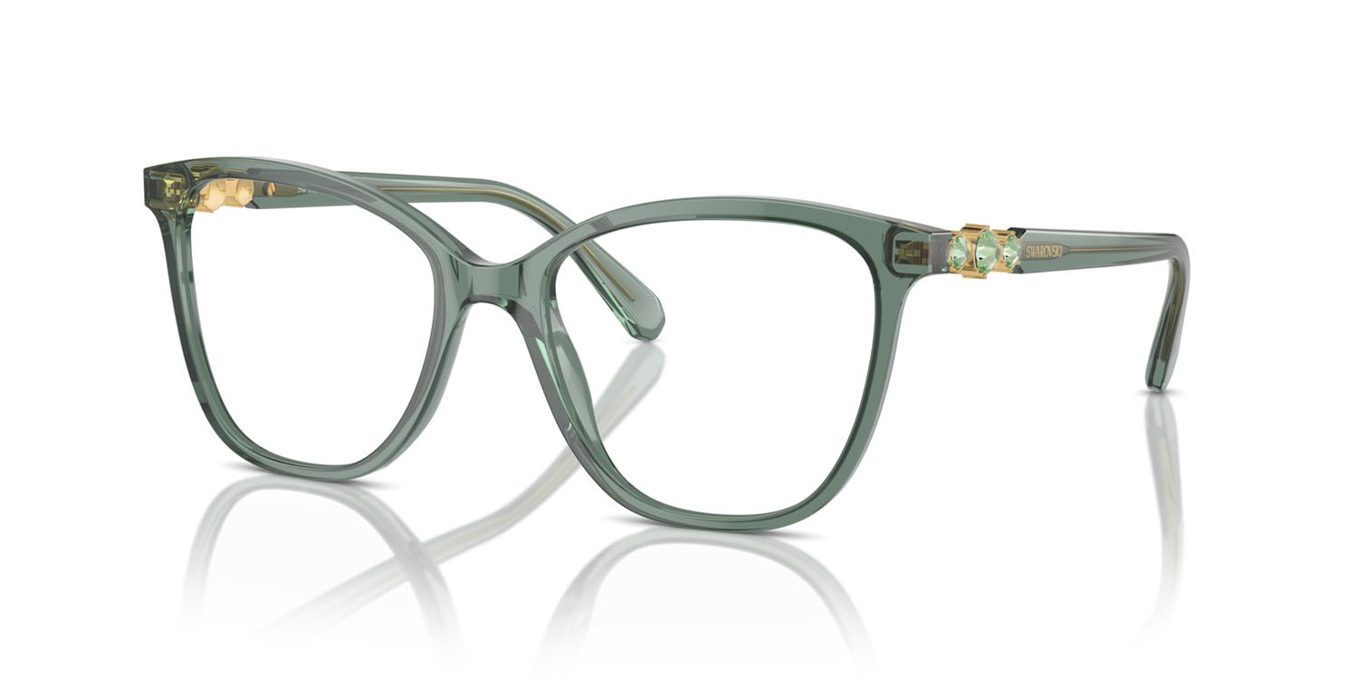 Eyeglasses Swarovski SK 2020 (1043) color verde trasparente shape square lenses lente demo
