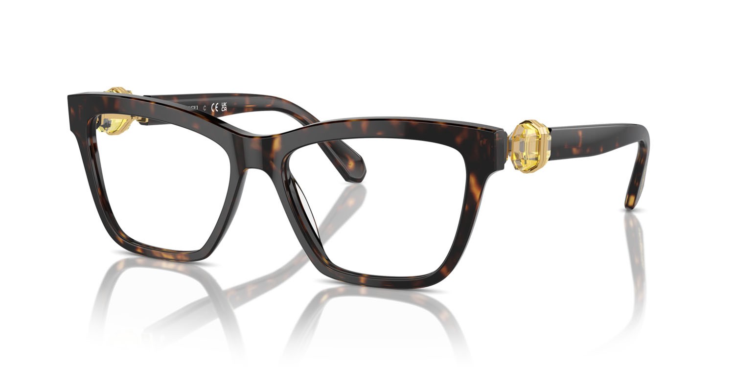 Eyeglasses Swarovski SK 2021 (1002) color havana scuro shape square lenses lente demo