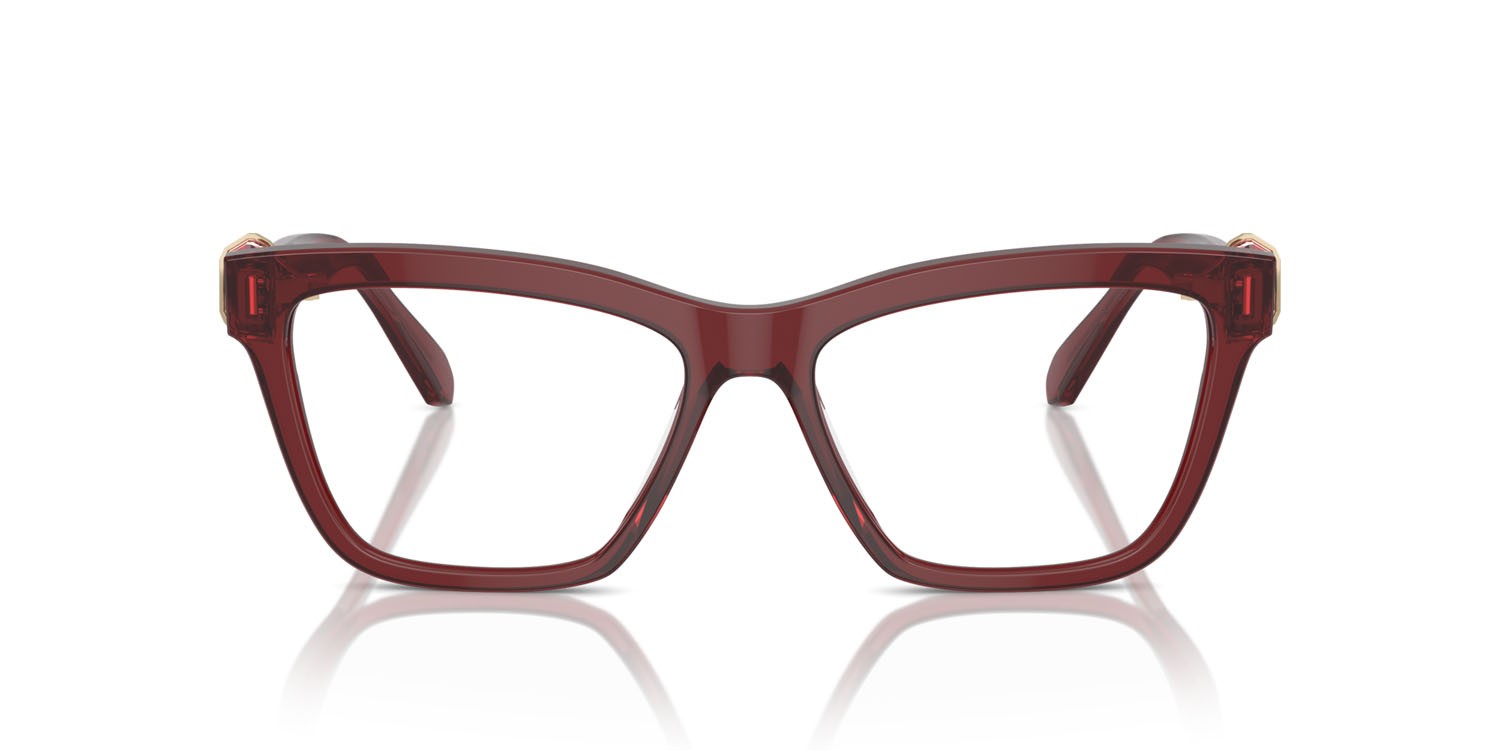 Eyeglasses Swarovski SK 2021 (1055) color borgogna trasparente shape square lenses lente demo
