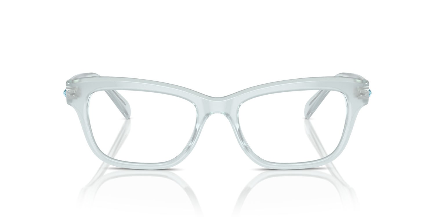 Occhiali da vista Swarovski SK 2022 (1024) colore celeste opalino forma quadrato lenti lente demo