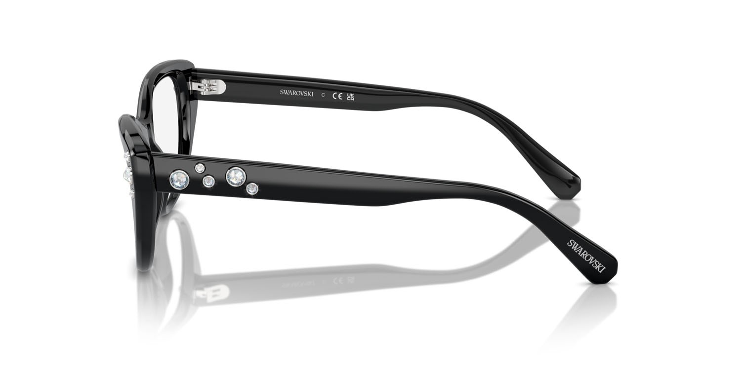 Eyeglasses Swarovski SK 2023 (1001) color nero shape cat eye lenses lente demo